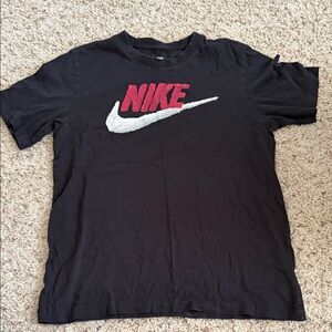 Nike Men's Black Tee with Red Logo